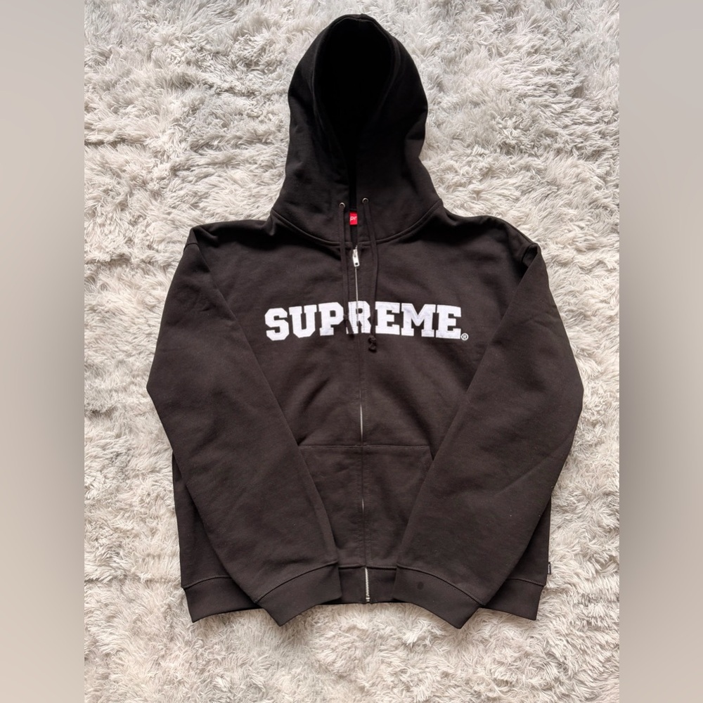 Supreme Charcoal Zip-Up Hoodie